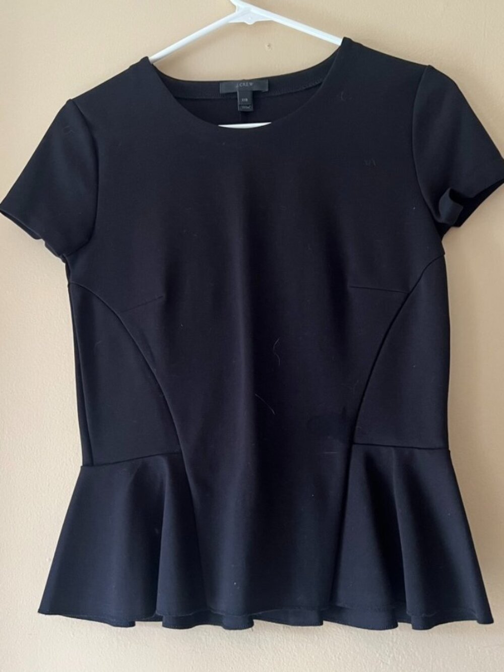 J. Crew Peplum Hem Short Sleeve Top